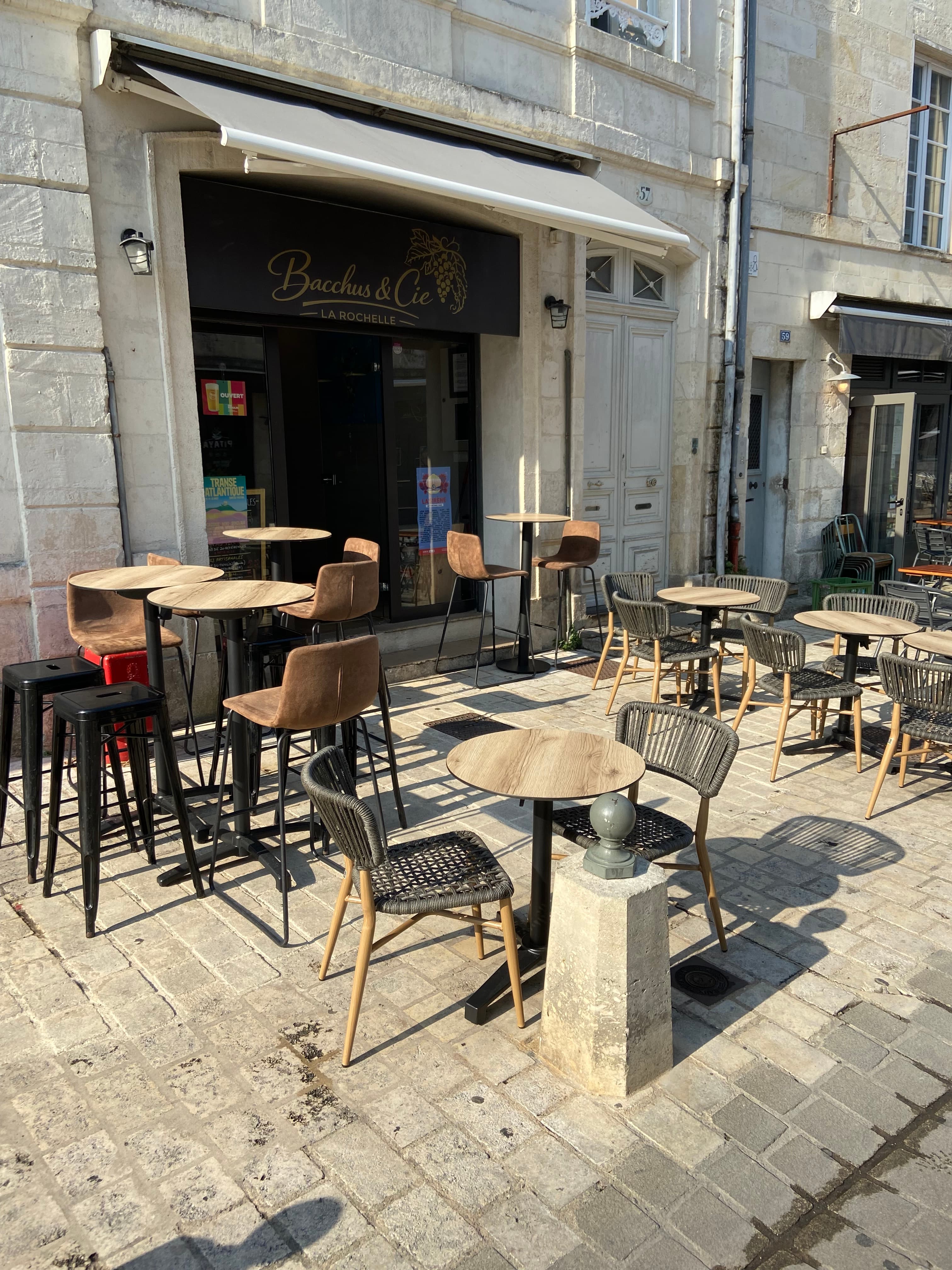 La terrasse de Bacchus & Cie à La Rochelle